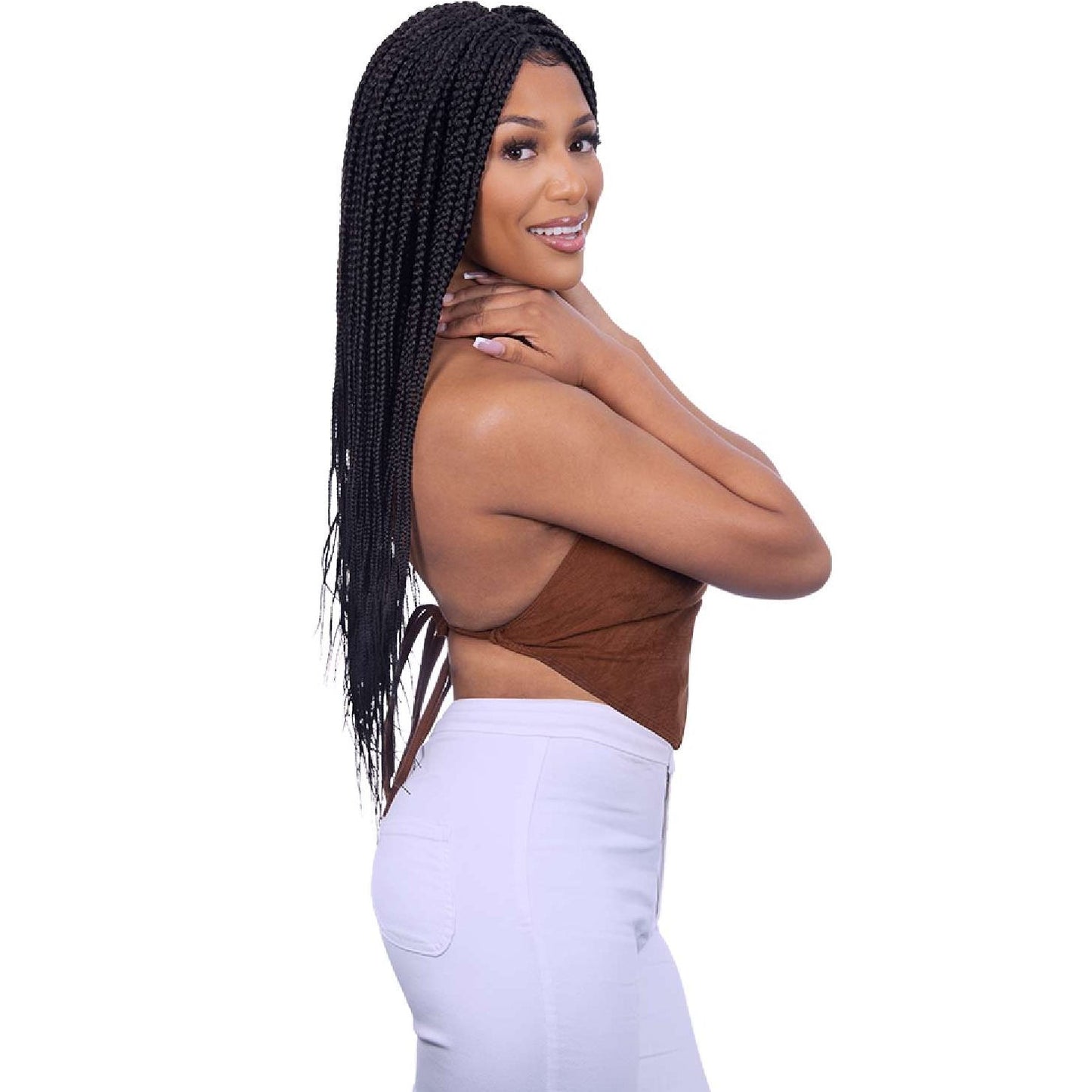 Queen B Lace Wig Box Braid 26Inch #1B