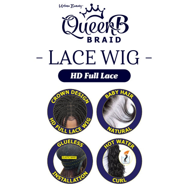 Queen B Lace Wig Box Braid 26Inch #1B