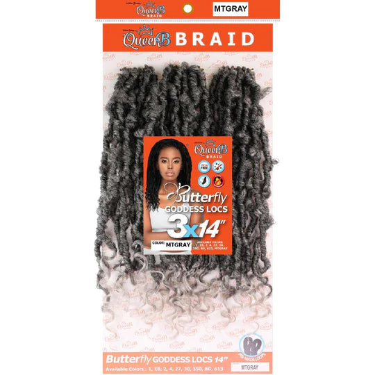 Synthetic Butterfly Goddess Locs – 3X Value Pack | 14 Inch | Color MT Gray